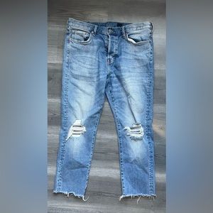 &Denim relaxed skinny cropped jeans